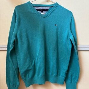 Tommy Hilfiger Men's Aqua V-Neck Sweater